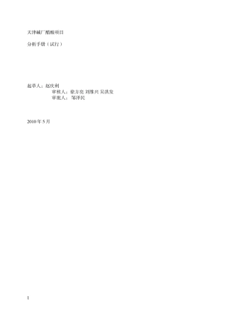 醋酸项目过程分析手册(改)