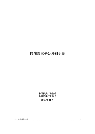 网络拍卖平台培训手册
