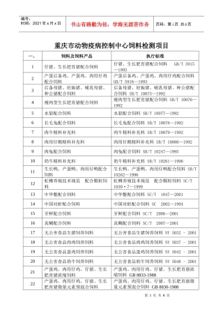 重庆市动物疫病控制中心饲料检测项目
