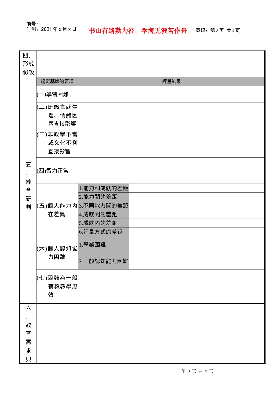 金门县97学年度特殊需求学生转衔暨鉴定安置报告_第3页