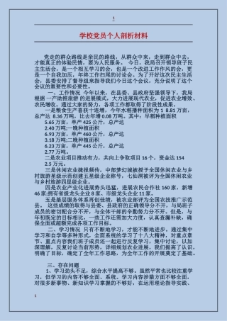学校党员个人剖析材料