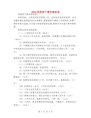 2024校团委干事考核标准