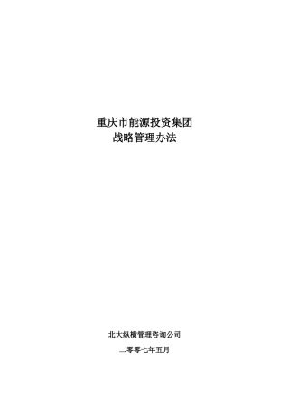 重庆能投集团战略管理办法