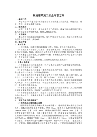 现浇箱梁施工专项方案培训资料