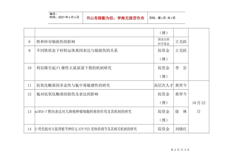 遵义医学院科研项目中期检查时间安排表_第2页