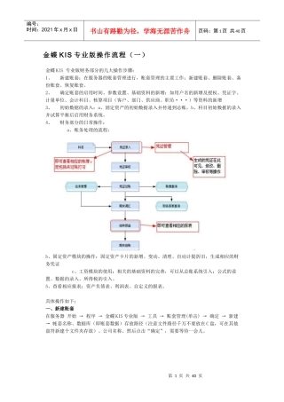 金蝶KIS专业版操作流程