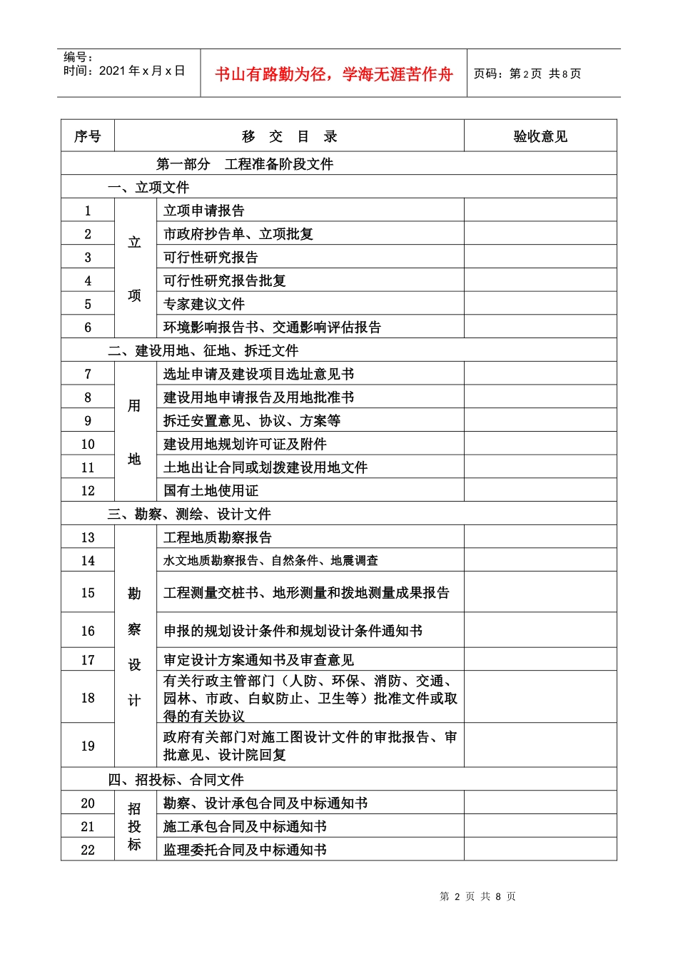 道路工程移交目录_第2页