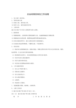 总台收银员岗位职责