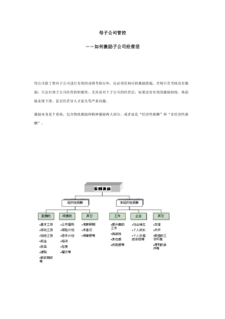 母子公司管控--如何激励子公司经营层