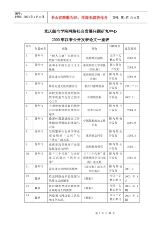 重庆邮电学院网络社会发展问题研究中心
