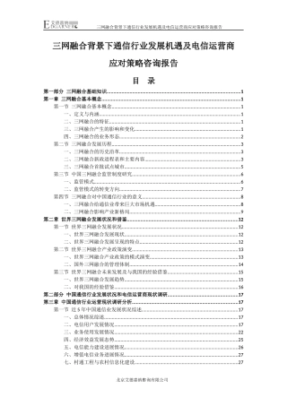 通信行业发展机遇及电信运营商应对策略报告