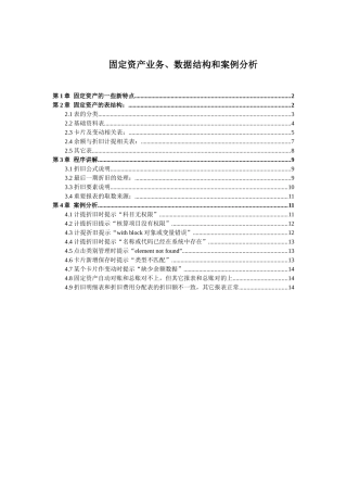 固定资产业务、数据结构和案例分析