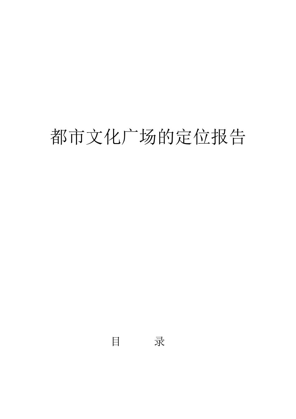 都市文化广场的定位研究报告概述_第1页
