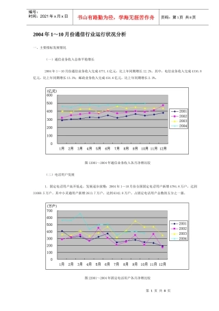 通信行业运行状况分析