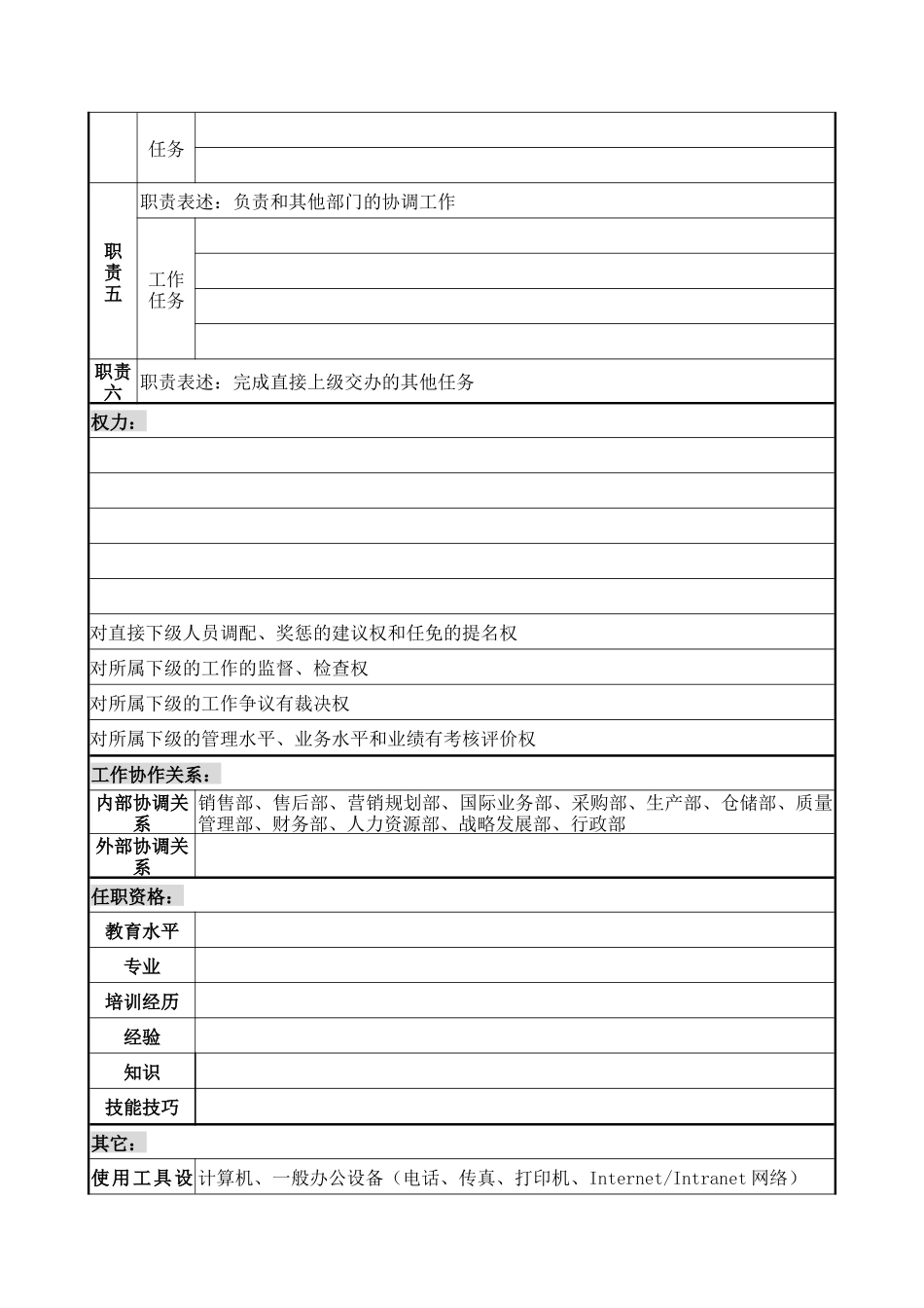 采购部部长岗位说明书_第2页