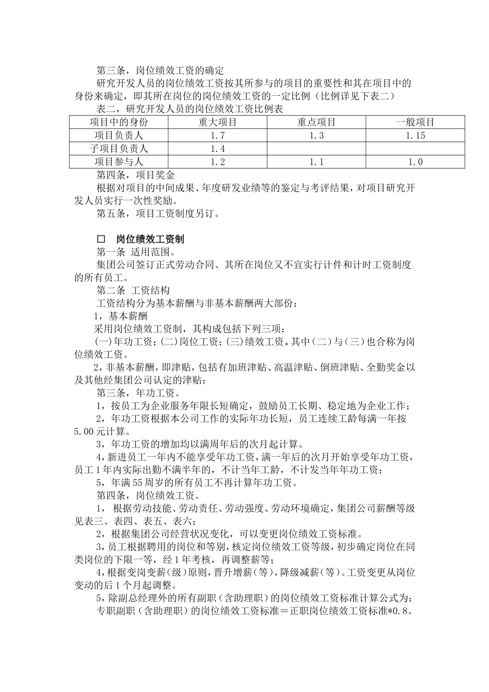 重庆某某公司薪酬管理制度_第3页