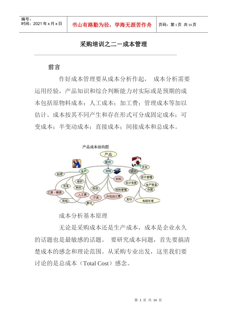 采购培训——成本管理_第1页