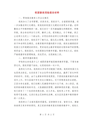 校园督政迎检报告材料