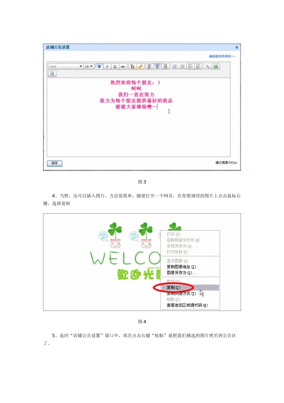 不花钱一样装修好网店之店铺公告_第3页