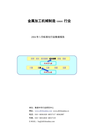 金属加工机械制造C3520行业数据报告(1)