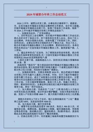 2017年城管办年终工作总结范文