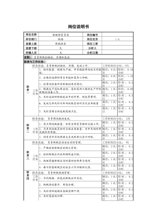 新瓶保管员岗位说明书