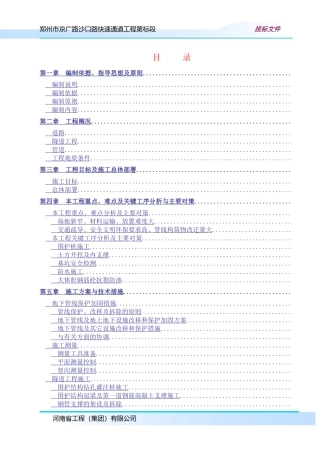 郑州市京广路-沙口路快速通道工程某标段(投标)施工组织设计