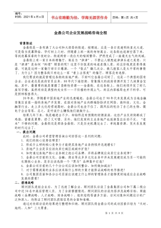 金鼎公司发展战略咨询