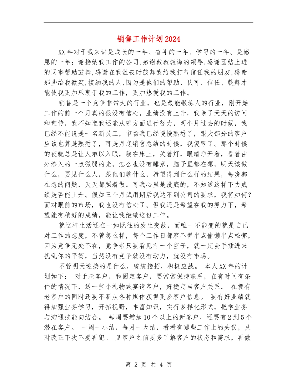 销售工作计划20246_第2页