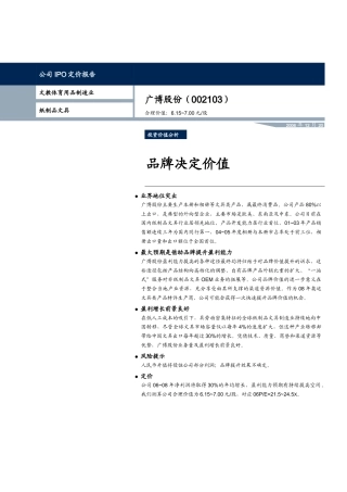 公司ipo定价报告