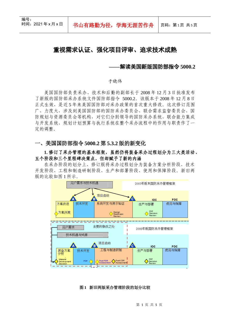 重视需求认证强化项目评审追求技术成熟_第1页