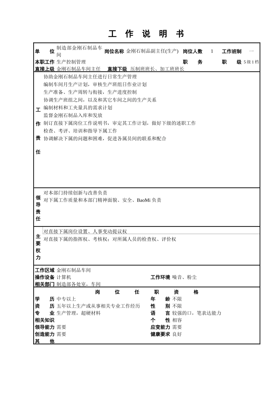 金刚石制品厂工作说明书_第3页