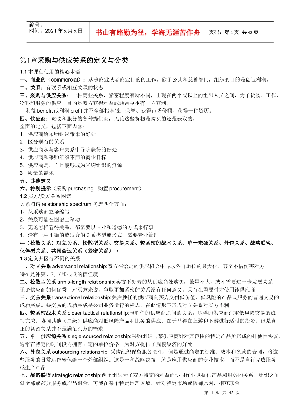 采购与供应关系管理复习资料[1][1]doc_第1页