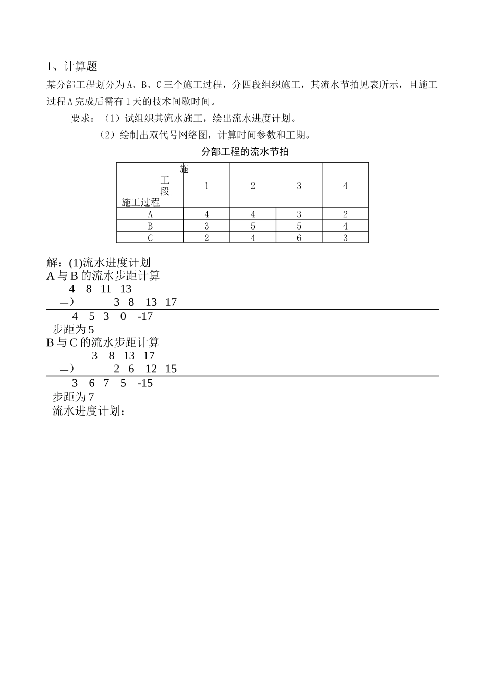 郑州大学远程本科土木工程专业《施工组织作业》_第2页