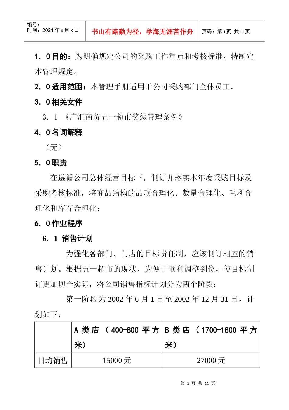 采购部考核管理规定_第1页