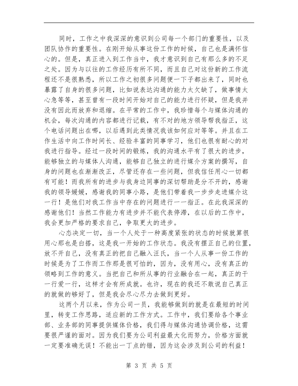 广告公司试用期转正工作总结_第3页