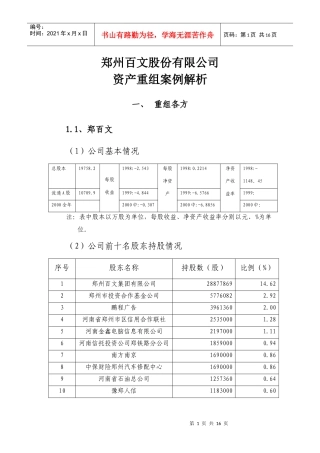 郑州百文股份有限公司案例评析
