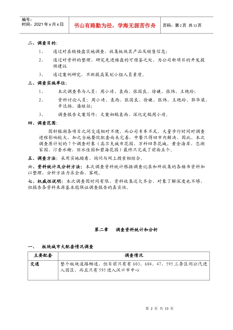 金银湖板块在售楼盘市场调查报告_第2页