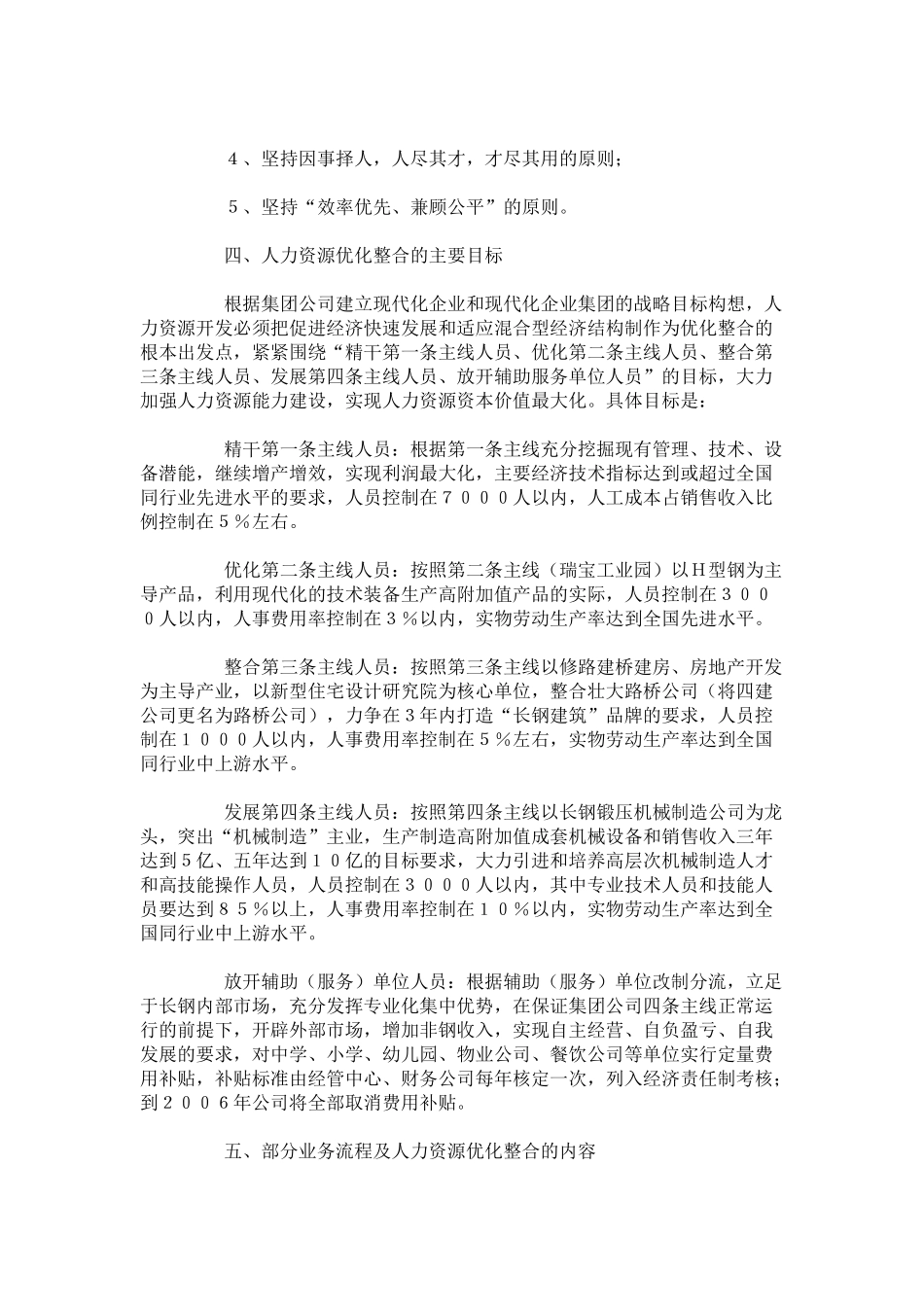 长钢人力资源优化整合实施方案_第2页