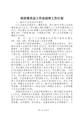 经济委员会工作总结和工作计划