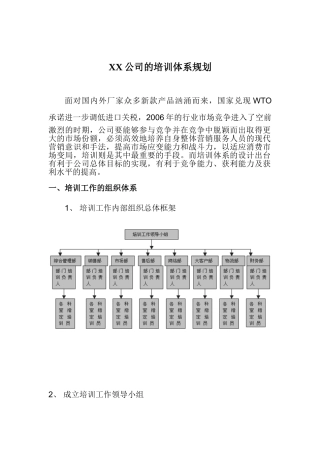 某某公司的培训体系规划