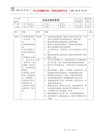 酒店总经办管理制度--ml3122999