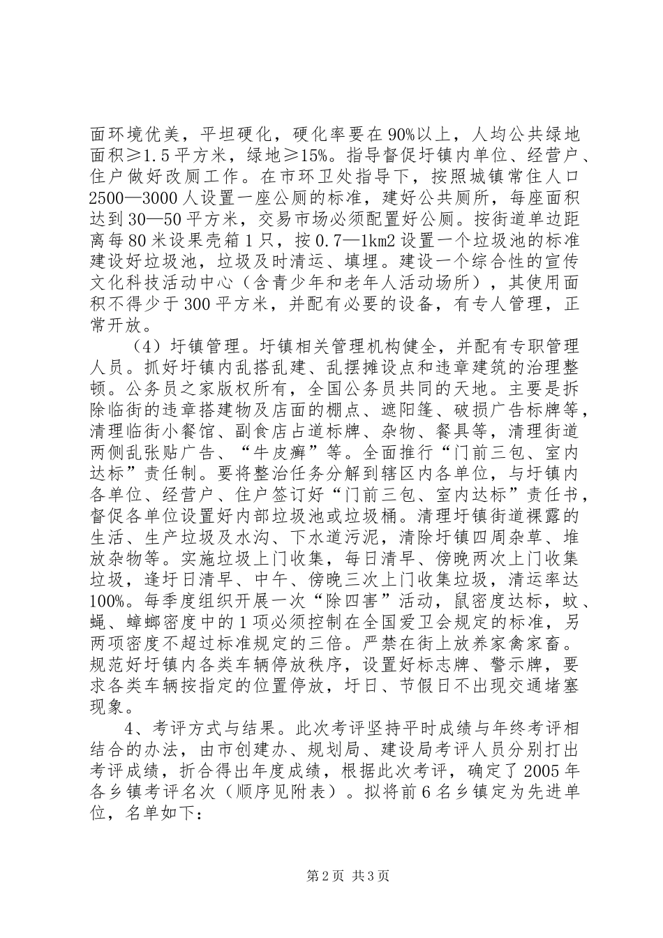 关于圩镇规划建设与管理考评情况报告_第2页
