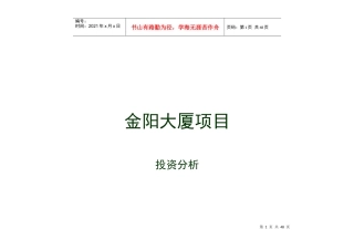 金阳大厦项目投资分析报告