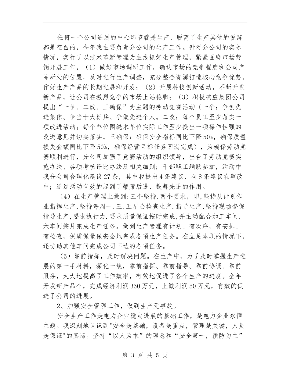 公司副经理年度工作总结_第3页