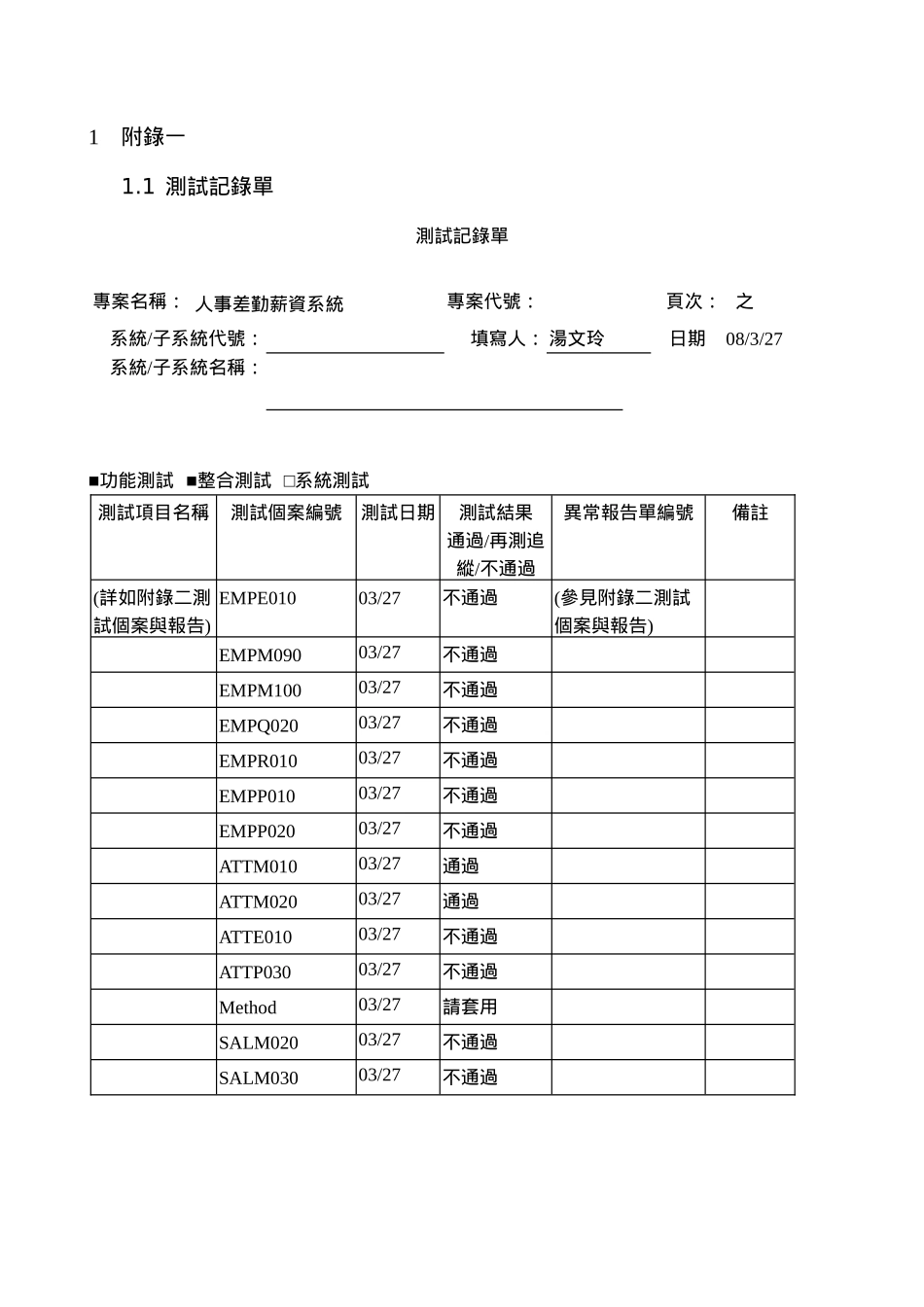某科技公司人事差勤薪资系统测试个案报告书_第3页