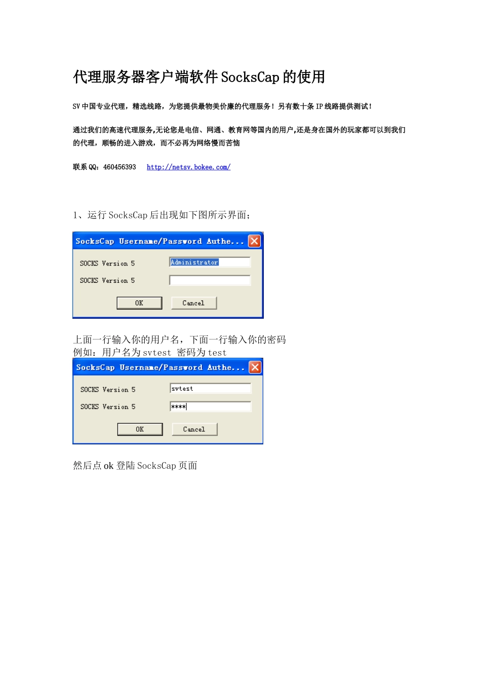 代理服务器客户端软件SocksCap的使用_第1页
