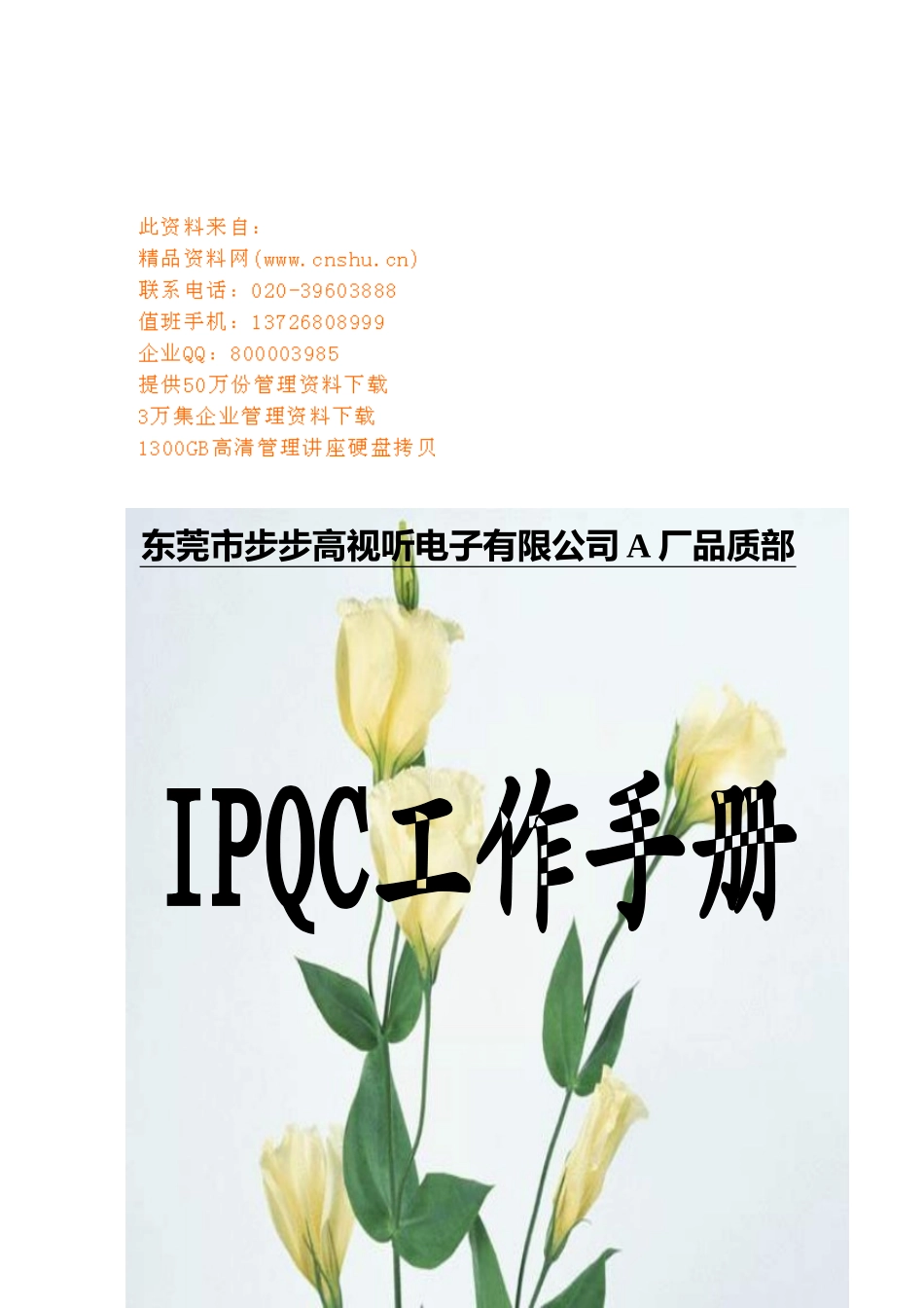某某电子厂IPQC工作标准手册_第1页