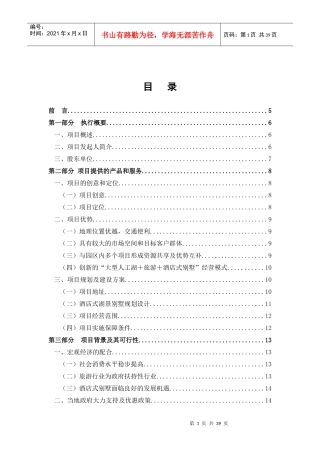 酒店式湖景别墅商业计划书