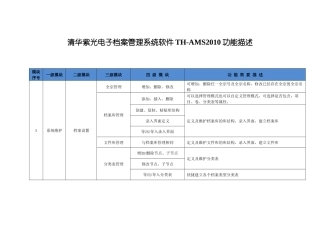 紫光综合档案系统功能列表